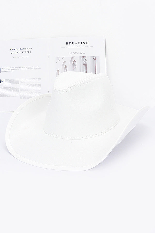 Pack of 6, Stunning White 9671 Faux Wool Cowboy Hats