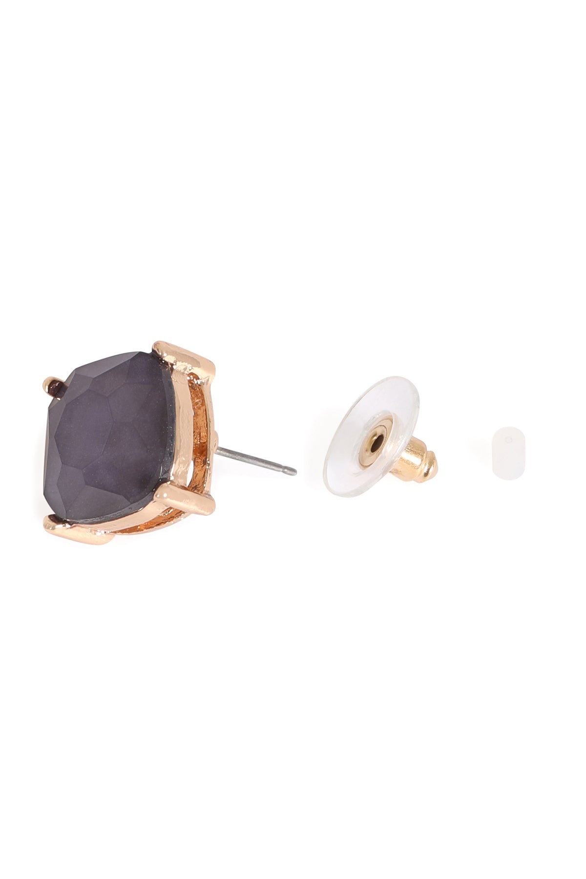 Exquisite Fine Glitter Epoxy Stud Earrings in Dark Gray - Set of Six Pieces