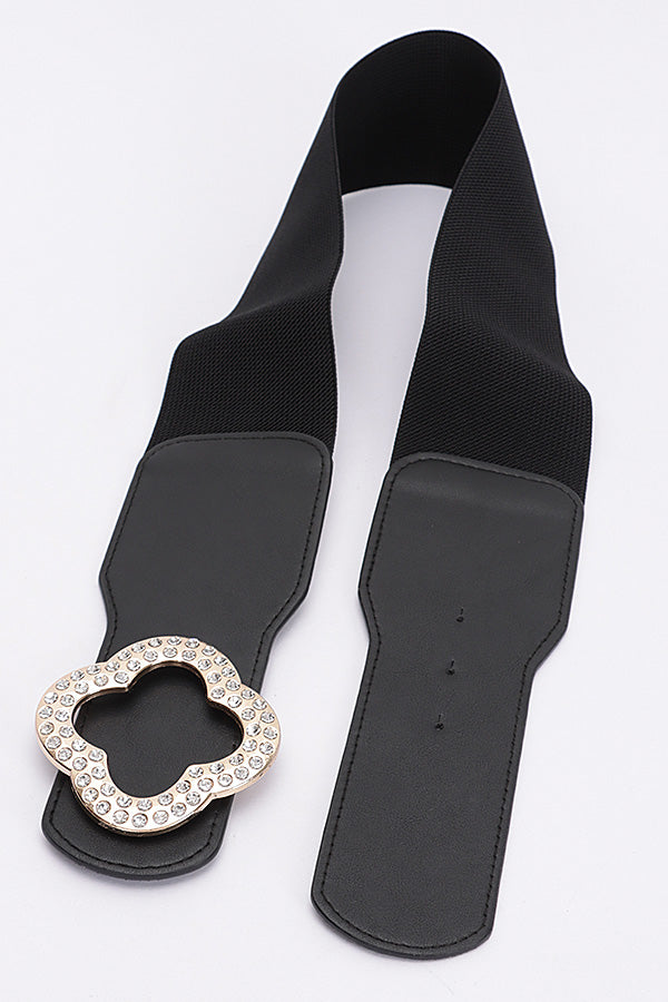 Pack of 6 Faux Leather Stretch Belts in White 3978