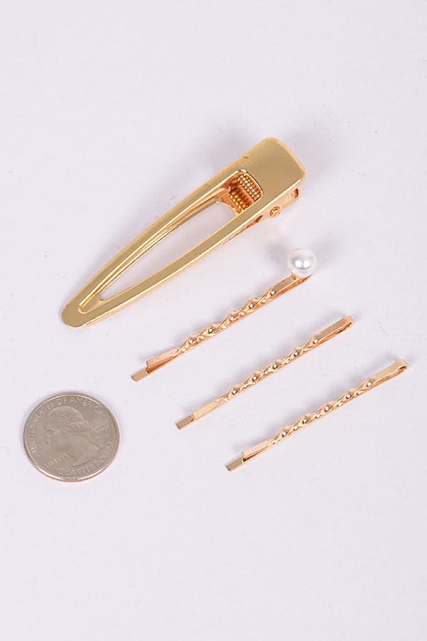 Pack of 6 Solid Gold 4528 Twirl Hairpins