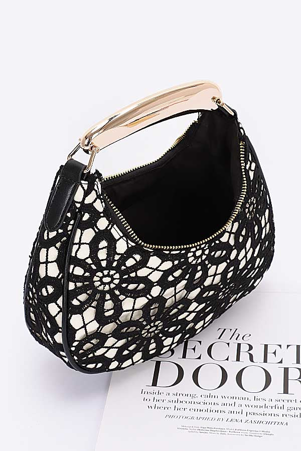 Set of 3 Crochet Crossbody Bags in Beige Color - Style 3146