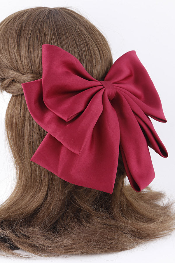 Pack of 6 Black Triple Ribbon Hair Clips - Style 0668