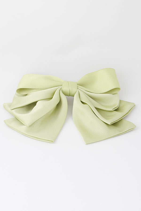 Pack of 6 Descending Ribbon Hair Clips in Green - Style 9768