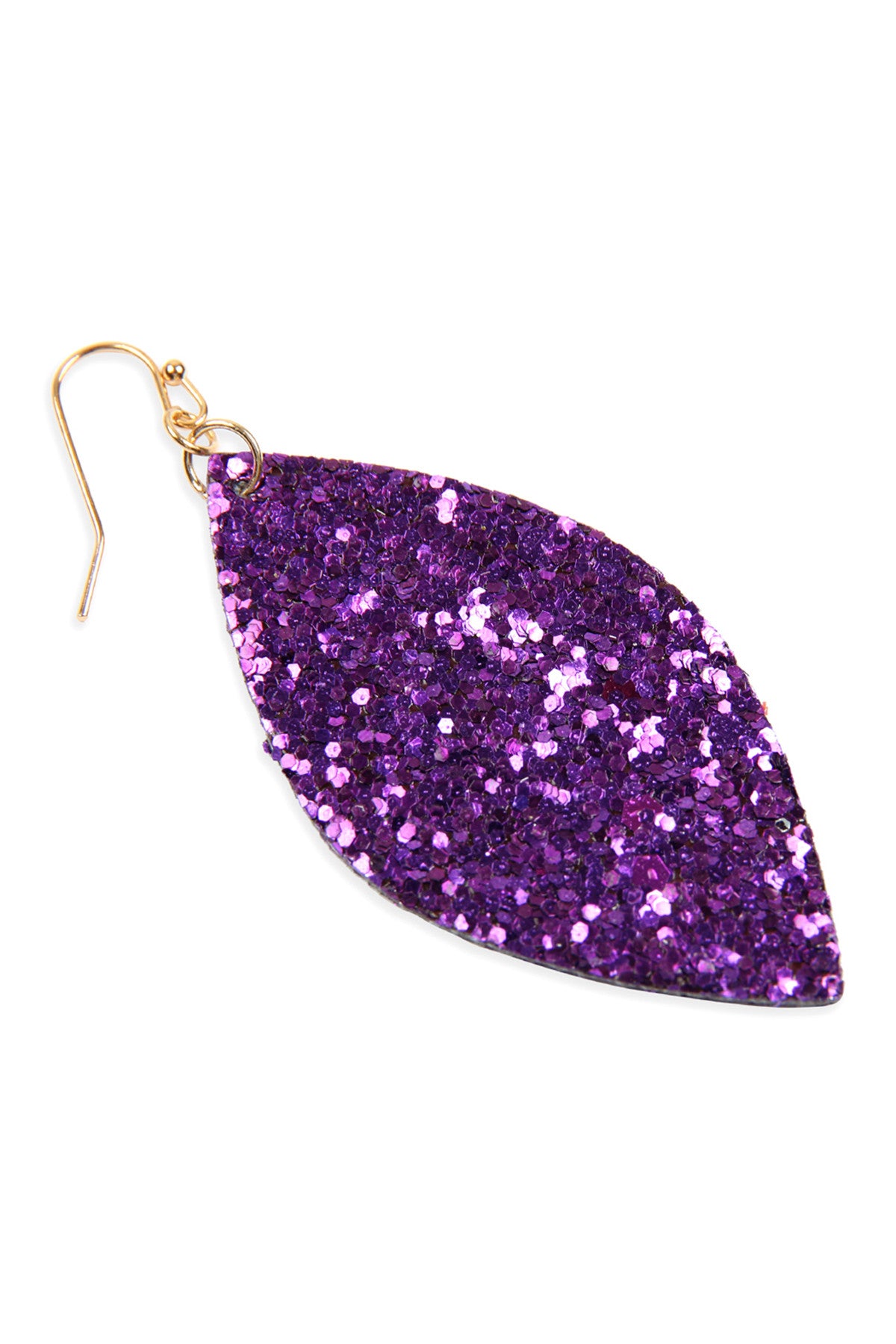Pack of 6 Purple Sequined Marquise-shaped Drop Earrings for Fashion Accessory