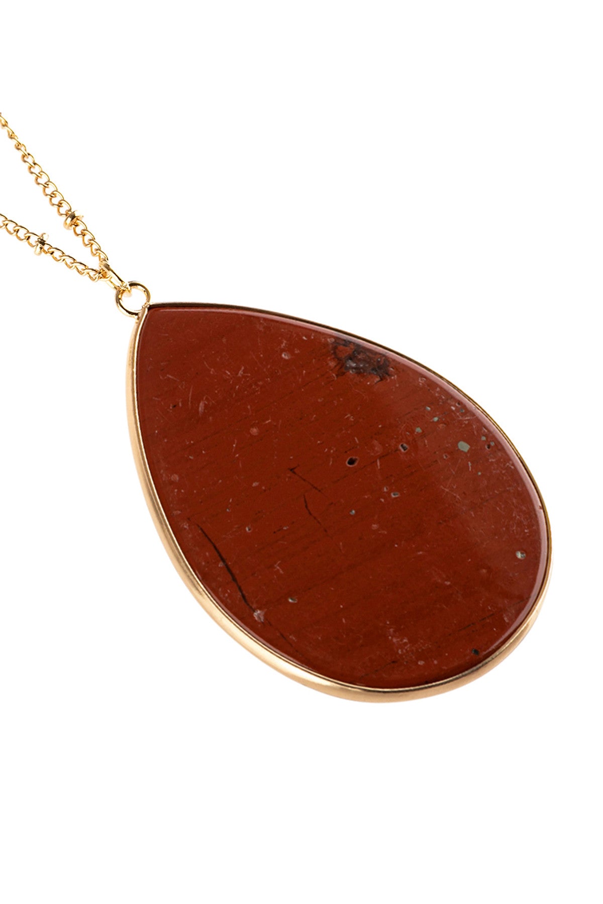 Pack of 6 Red Oval Natural Stone Pendant Necklaces