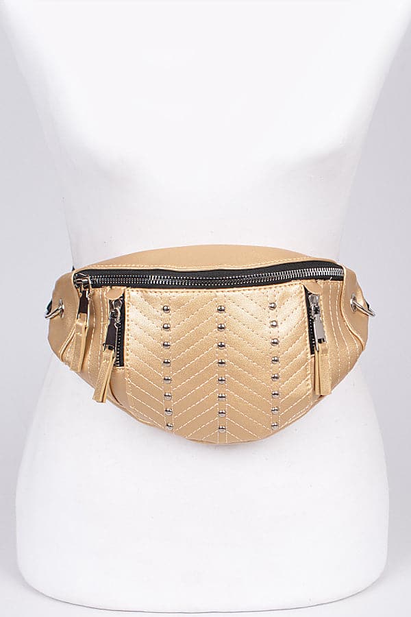 Studded Casual Fanny Pack in 1737 Gold - Set of Three