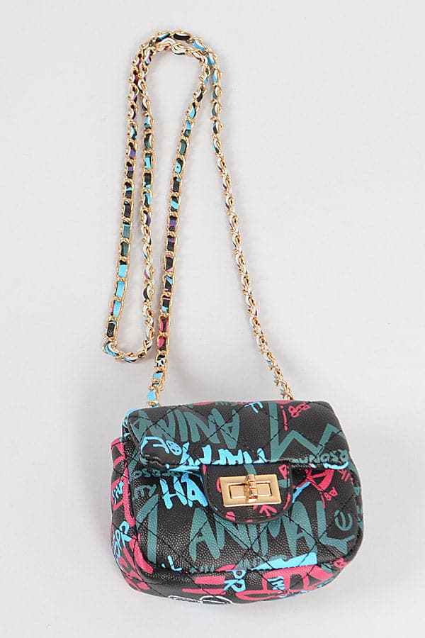 Set of 3 Graffiti Multi - Color Mini Clutches 6903