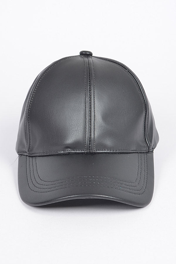 Set of 6 Black 2871 Faux Leather Caps