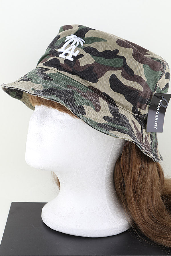 Set of Six LA Palm Tree Camouflage Bucket Hats