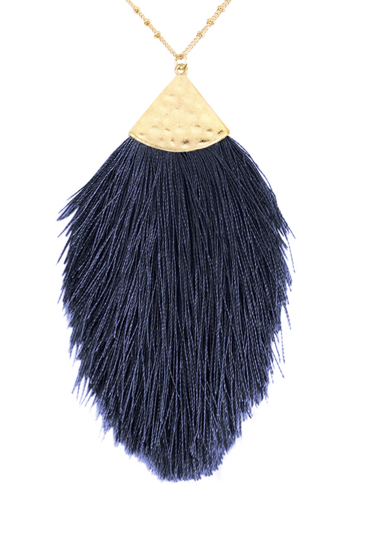 Set of 6 Navy Blue Tassel Pendant Necklaces for Fashion Accessories
