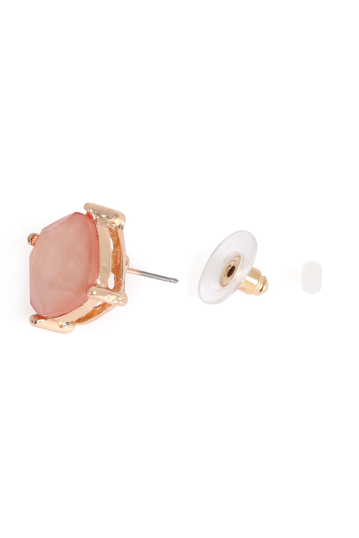 Pack of 6 Fine Peach Glitter Epoxy Stud Earrings