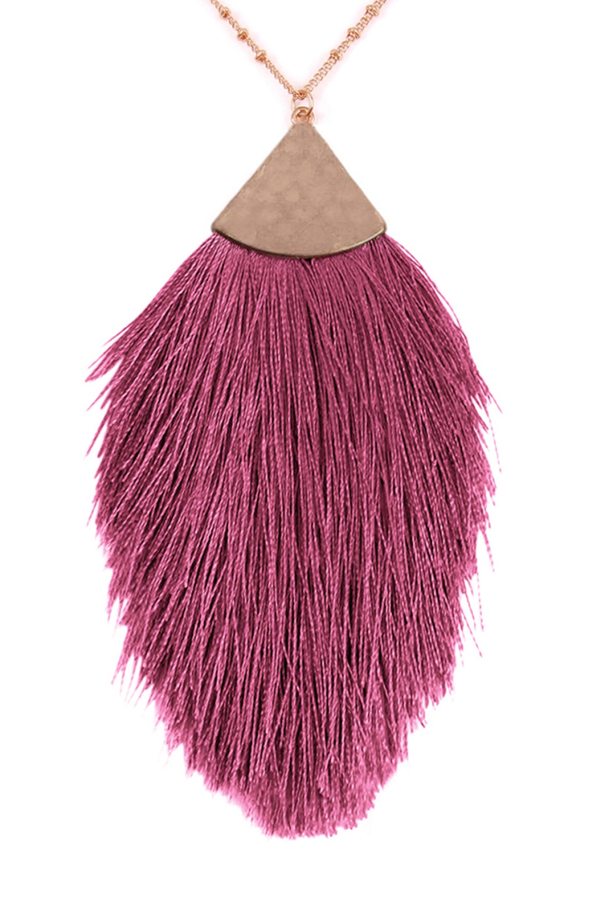 Set of 6 Dark Purple Tassel Style Pendant Necklaces for Fashion Accessorizing
