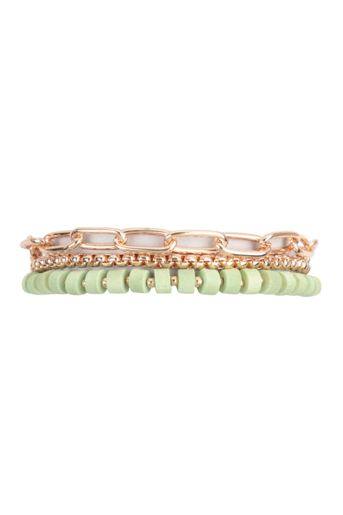 6-Pack Turquoise Wood Bead Layered Bracelets for a Stylish Look