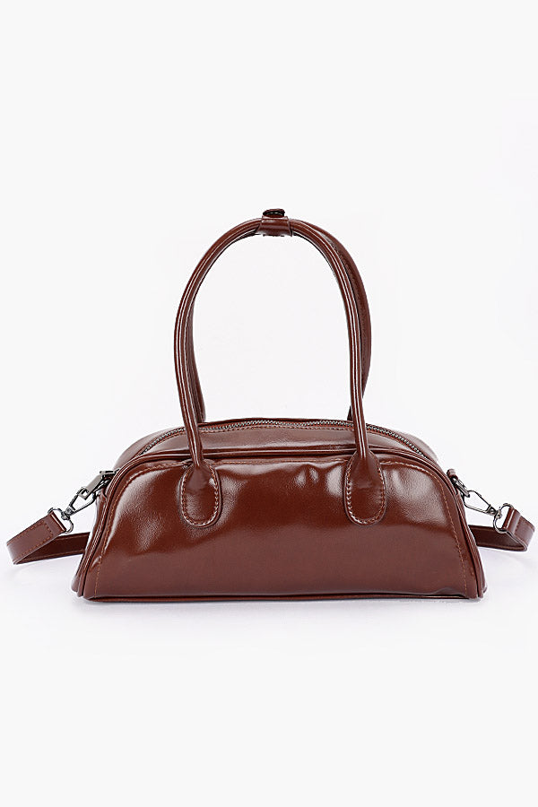 Set of Three 0646 Brown Faux Leather Sport Bags