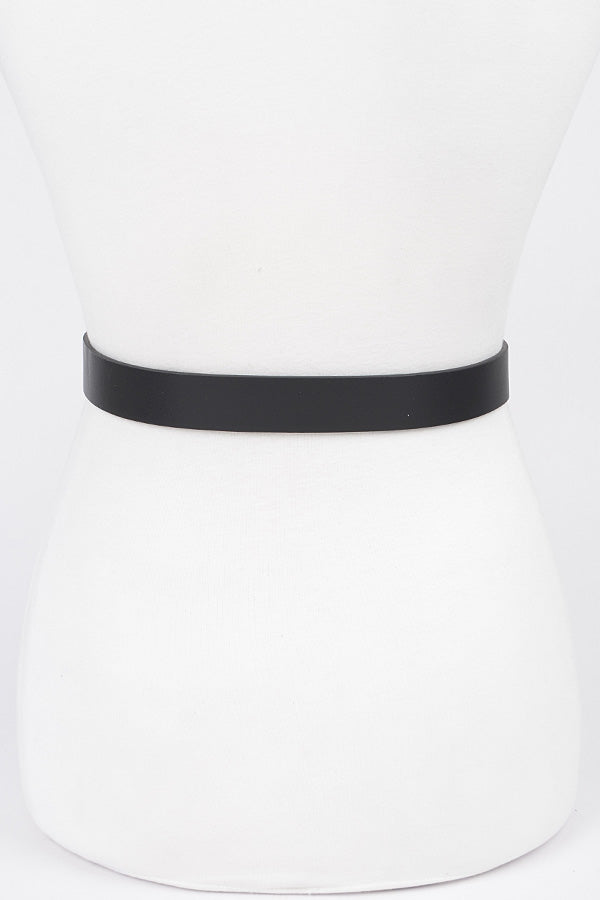 Set of 6 Black and Gold 7278 Faux Leather Belts