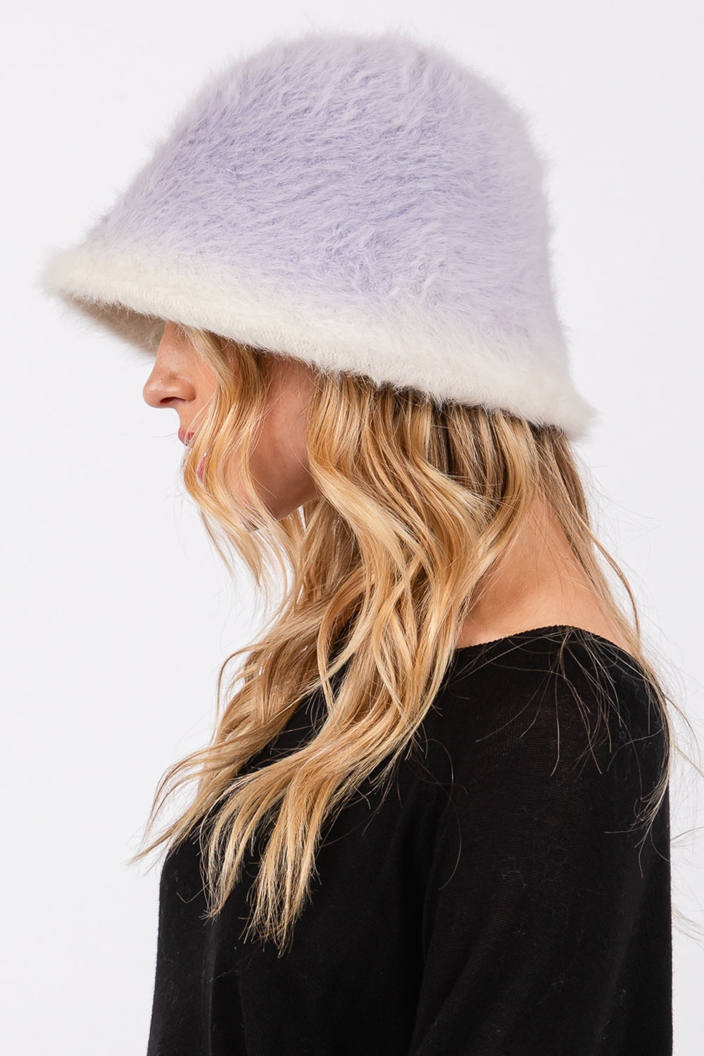Purple Gradient Color Fuzzy Bucket Hats - Pack of 6