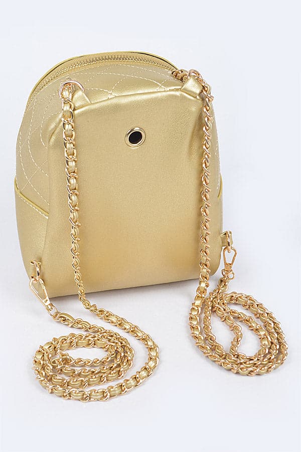 Set of Three 4325 Quilted Mini Chain Back Packs in Lavender Color