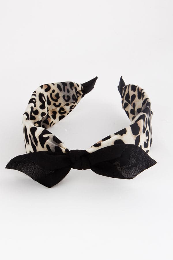 Pack of Six 5002 White Tied Up Turban Printed Headbands