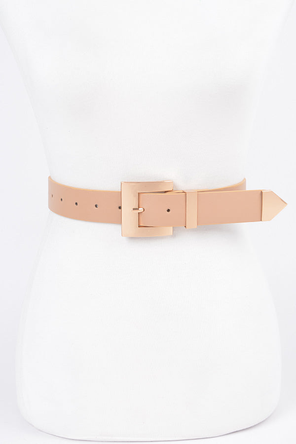 6-Pack of 2547 Khaki Classic Big Buckle Polyurethane Belts