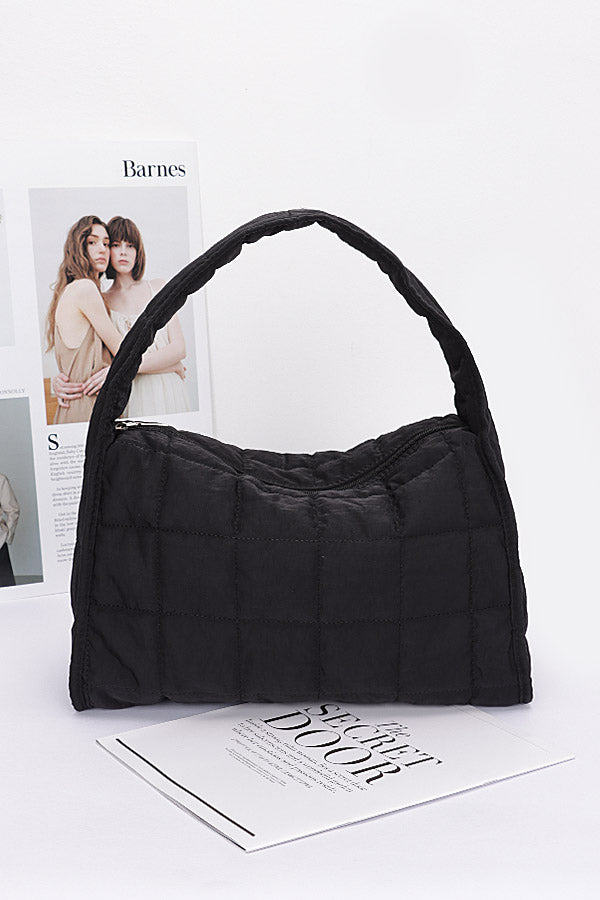 Black 3711 Quilted Nylon Shoulder Bags - Set of 3