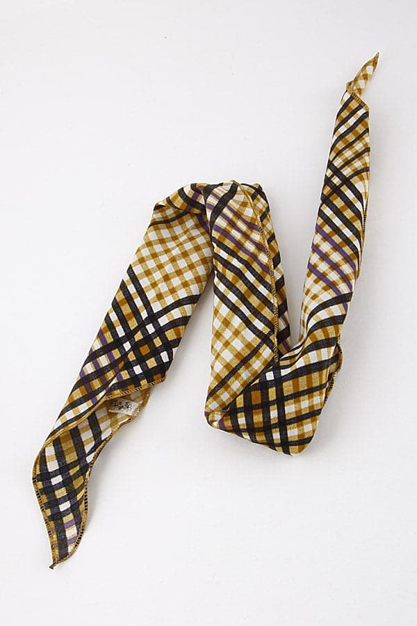 Pack of 6 Vibrant 421 Yellow Checkered Two - Tone Headbands