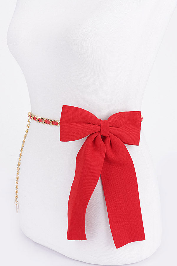 Set of 6 Ivory 0878 Ribbon Chain Belts