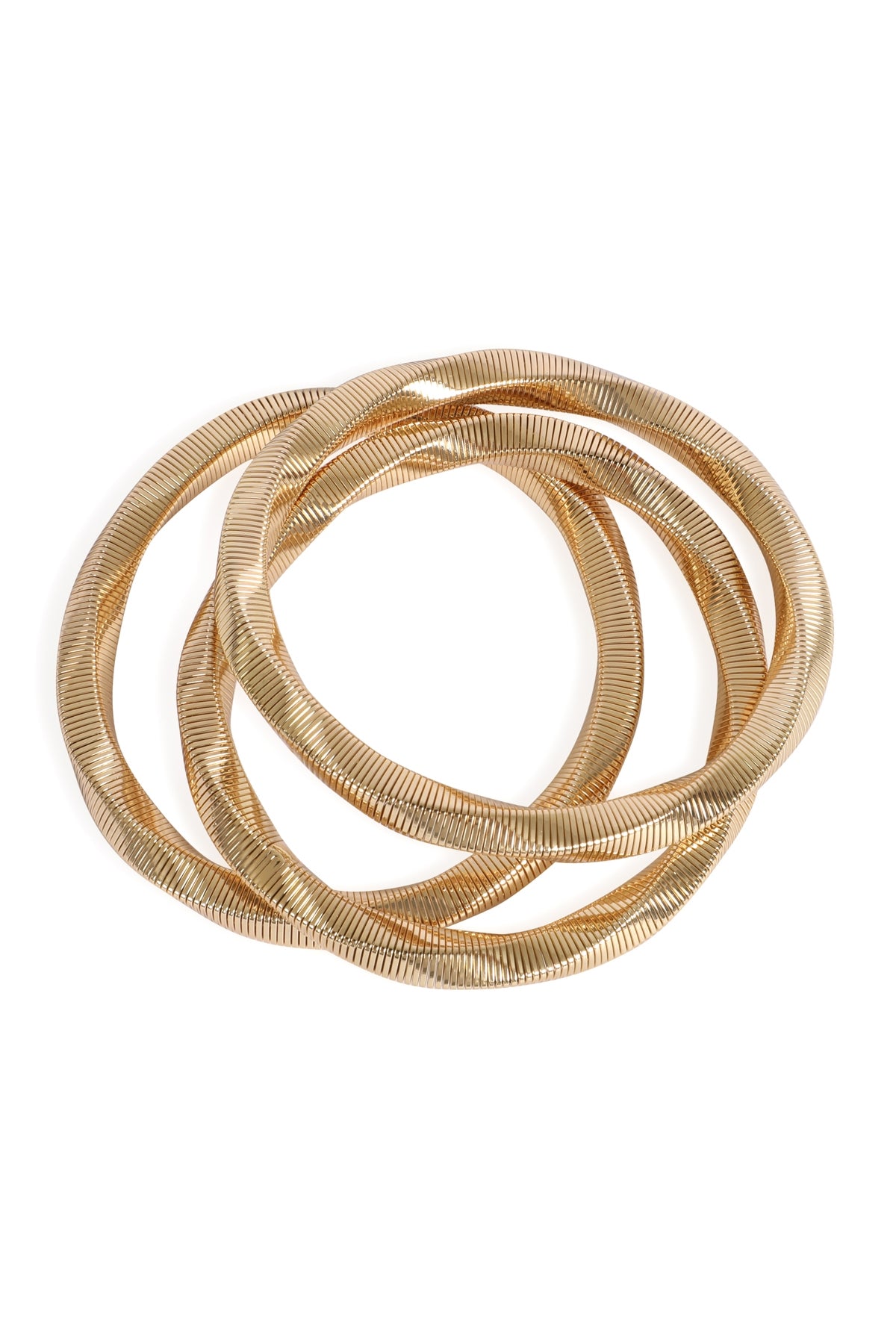 6-Pack of Gold 3-Piece Omega Chain Bracelets