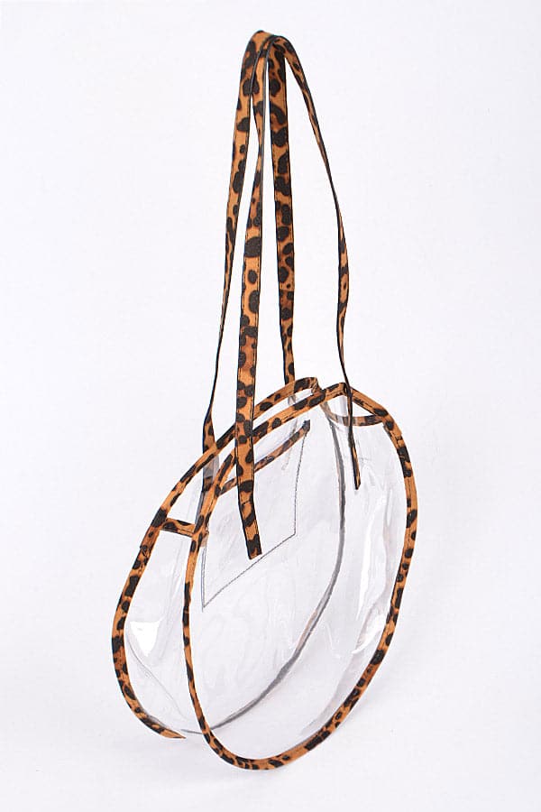 Pack of 3 Animal - Inspired Leopard - Print Clear Clutches