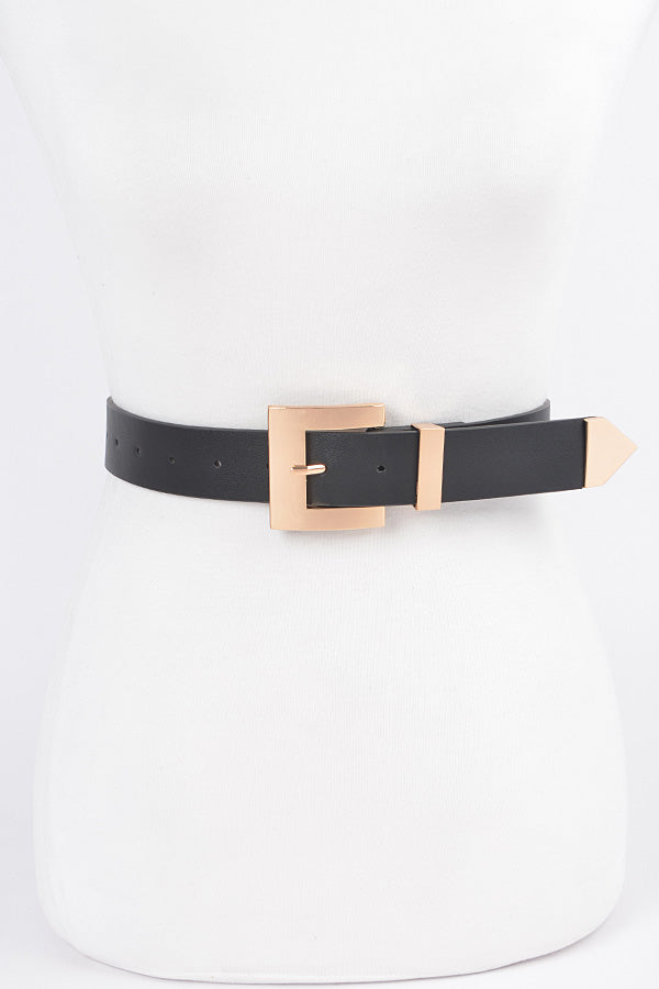 Pack of 6 - 2547 Black Classic Big Buckle Belts
