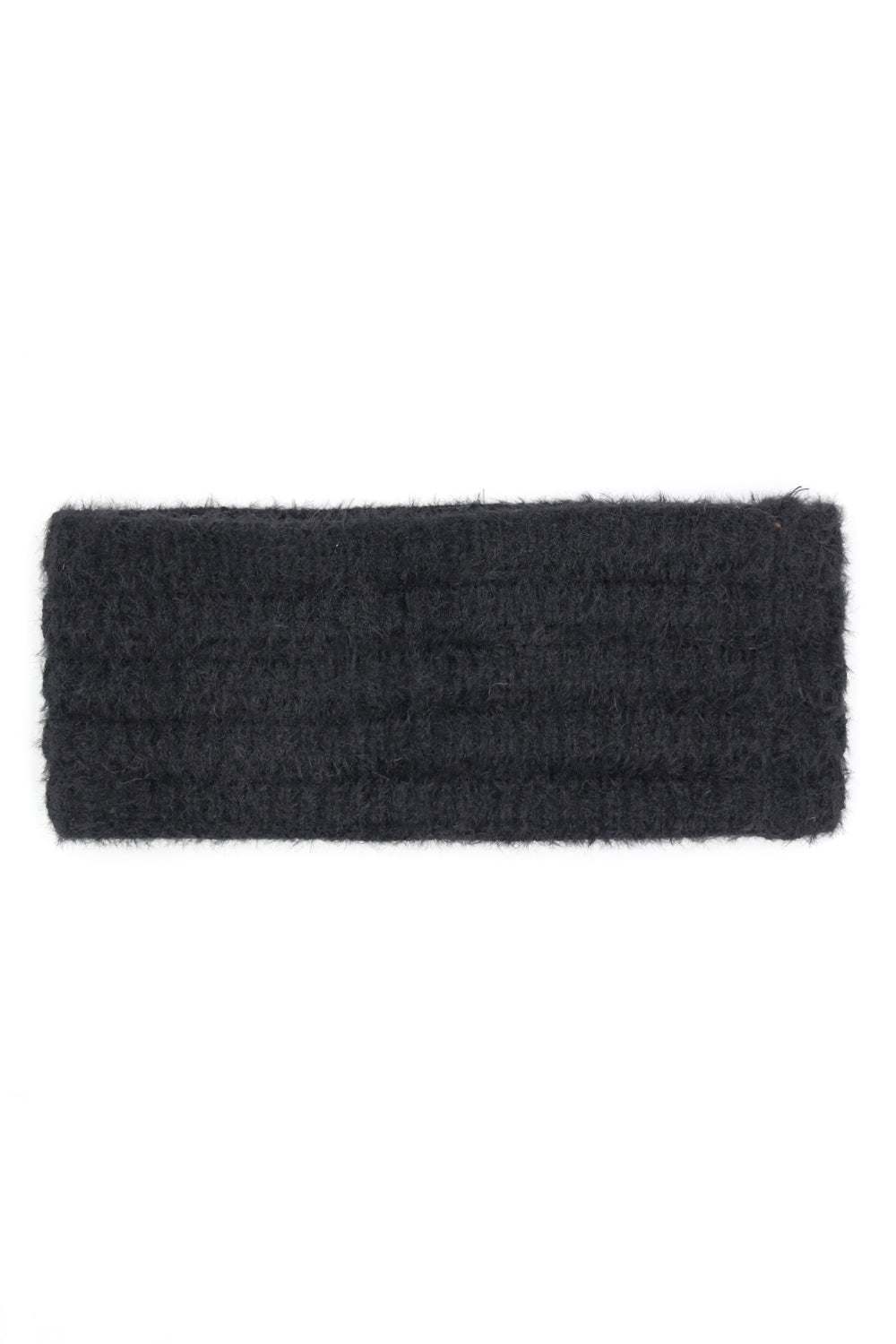 Black Fuzzy Cable Knit Headbands - Pack of Six Pieces for Fashionable Wear