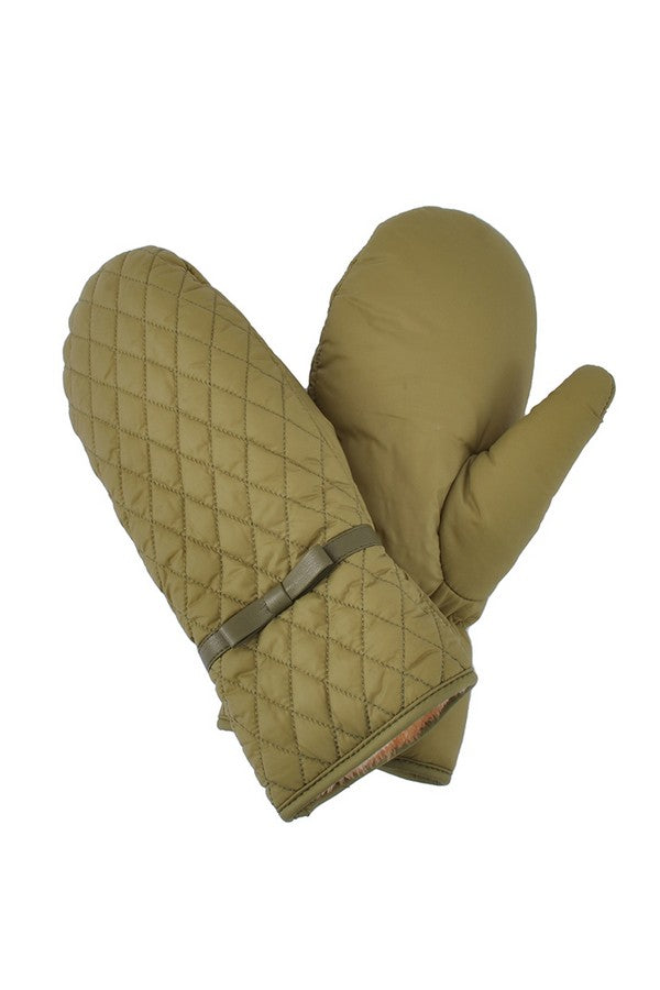 Pack of 6 Olive 8600 Puffer Padded Quilted Mittens