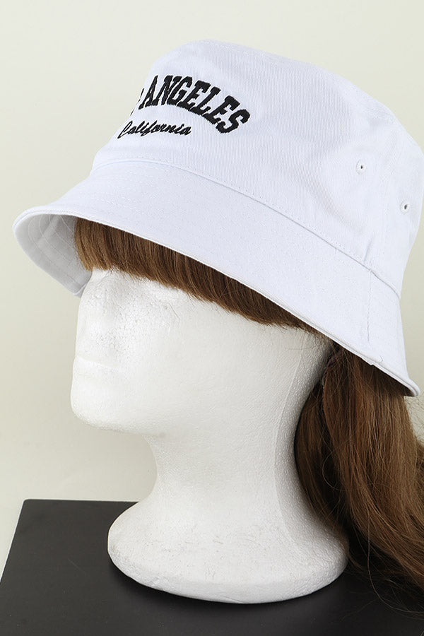 Set of 6 White Bucket Hats Inspired by Los Angeles, California