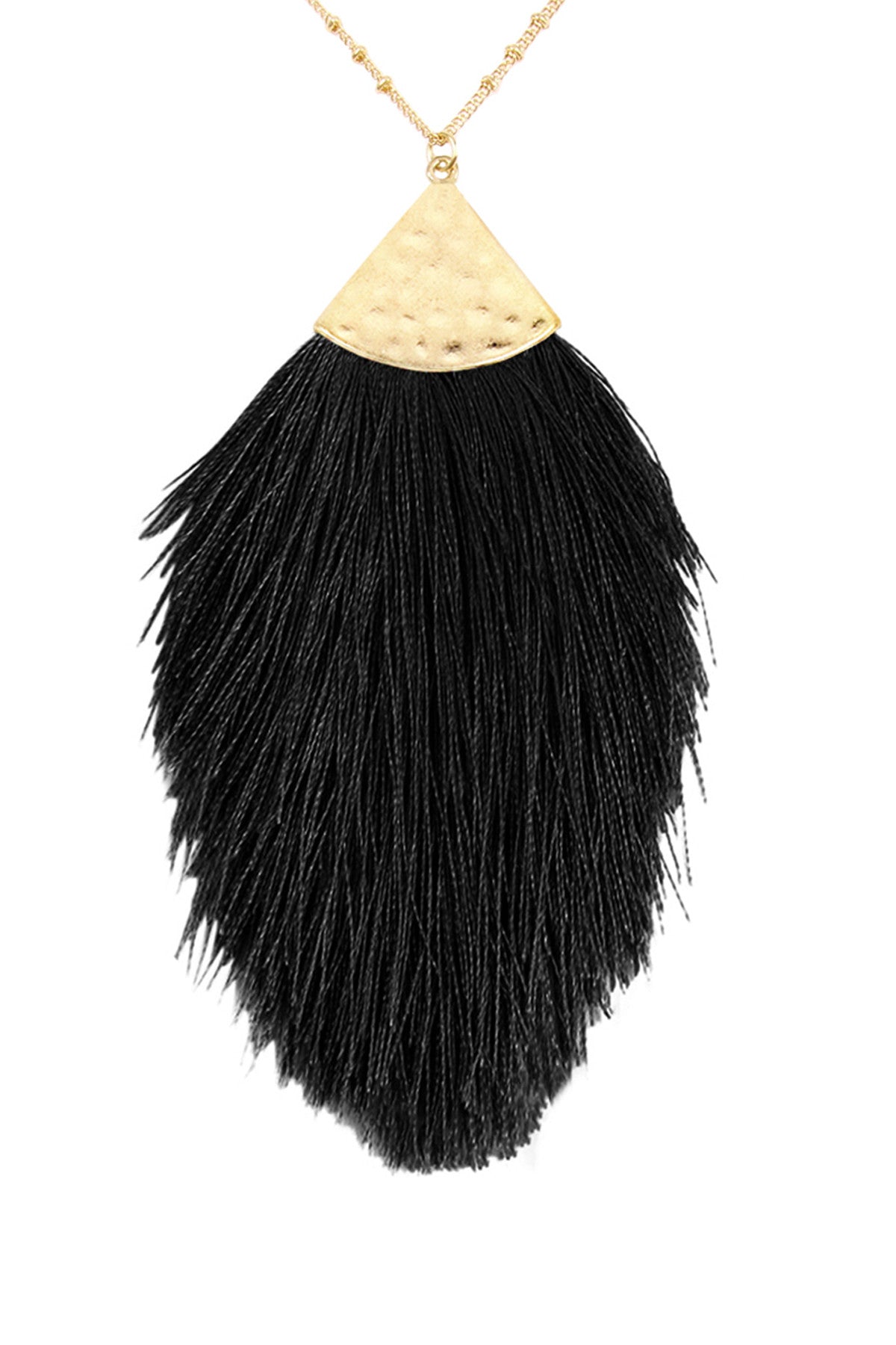 Set of 6 Black Tassel Pendant Necklaces for Stylish Look