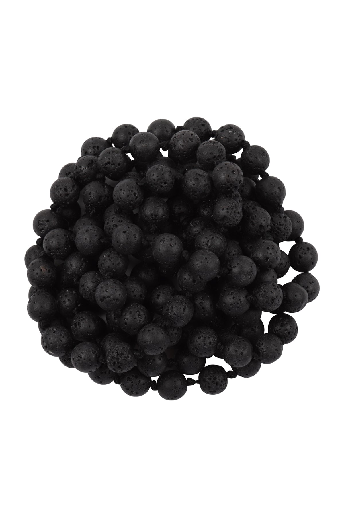 Lava Black Handmade Long Natural Stone Necklace - Set of 6 Pieces Ideal for Fashion Accessories