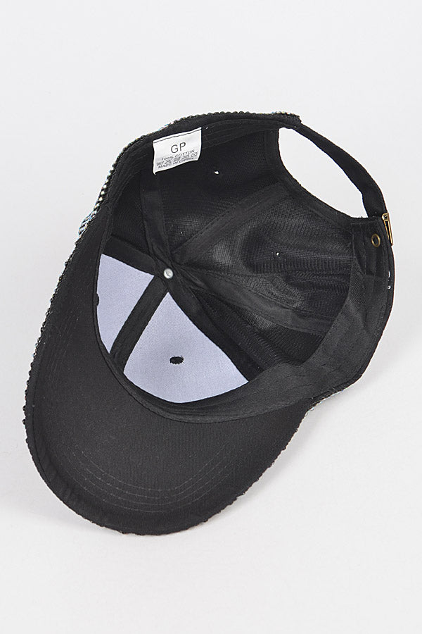 1971 Style Black Ab Rhinestone Caps - Pack of 6