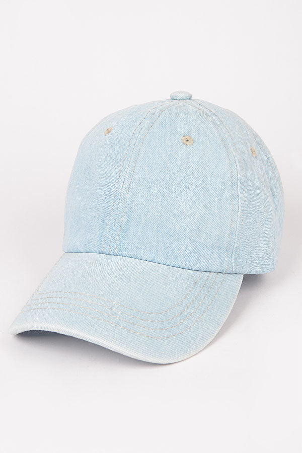 6-Piece Pack of Light Blue 7771 Denim Caps