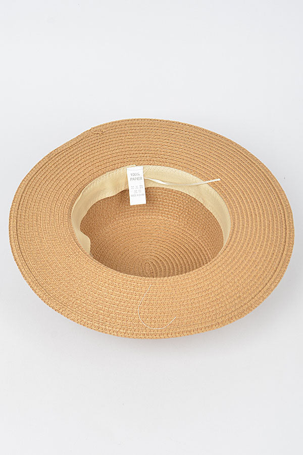 Set of 6 Stylish 4361 White Faux Straw Hats