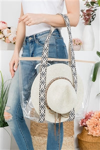 Beige Clear Tote Bag for Carrying Hats - Pack of Six Pieces