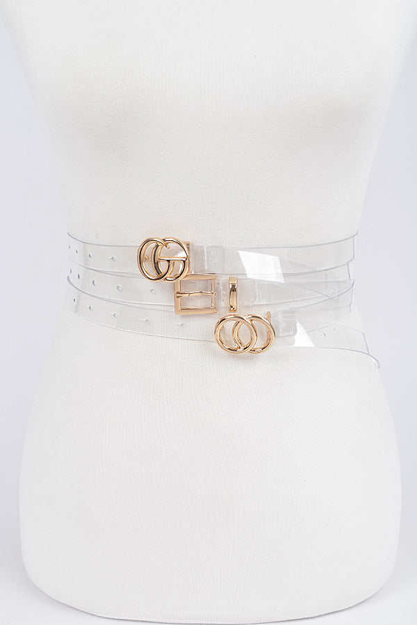 Pack of 6 Clear Gold Belts - 4228 Model