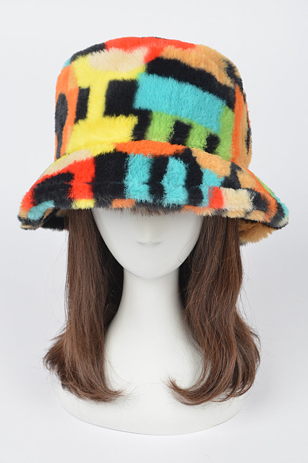 1961 Multicolor Pack Containing Six Multi - Color Fur Bucket Hats