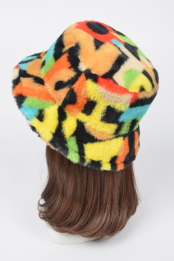 1961 Multicolor Pack Containing Six Multi - Color Fur Bucket Hats