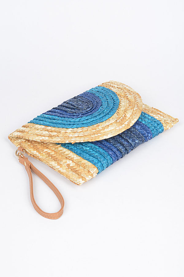 Navy 9106 - Set of 3 Colorful Straw Envelope Clutches
