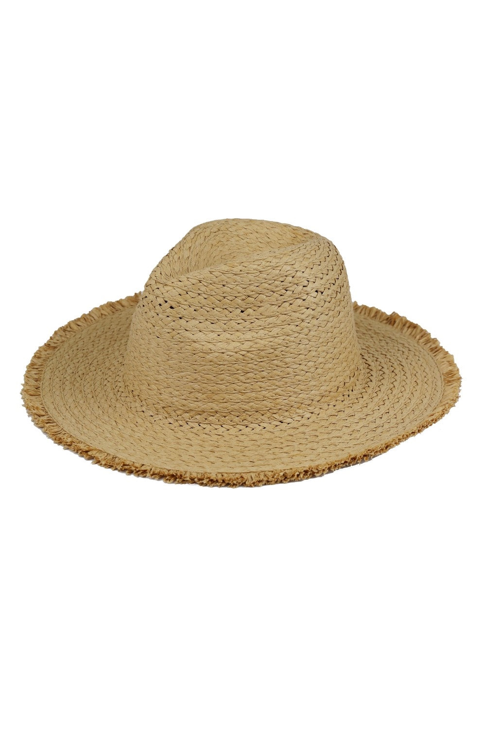 Pack of 6 Taupe Frayed Solid Straw-style Paper Sun Hats