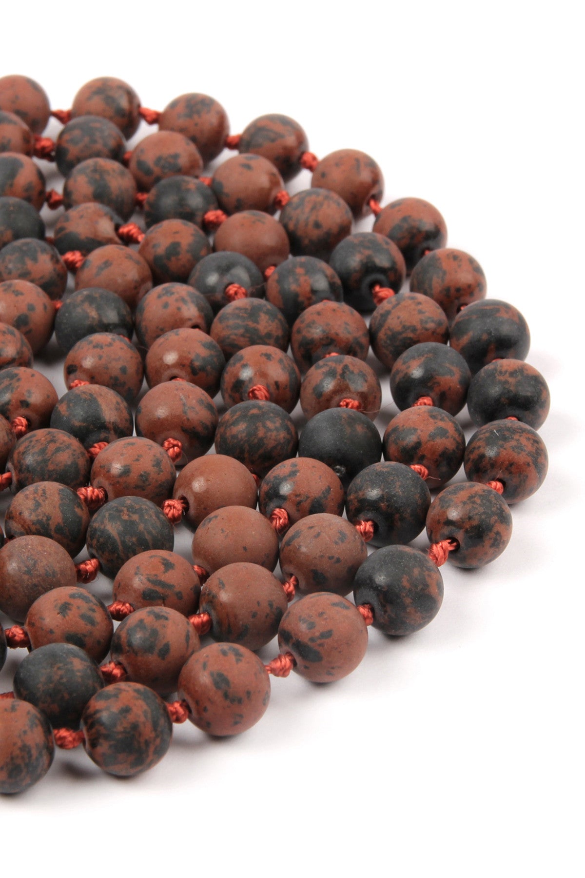 Pack of 6 Dark Brown Hand - Knotted Long Necklaces Crafted from Natural Stone