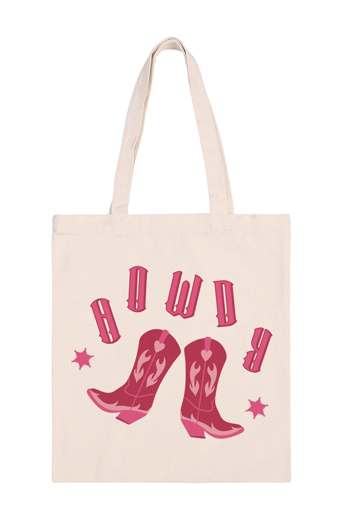 Stylish Minimalist Howdy Boots Print Tote Bags - Set of 6