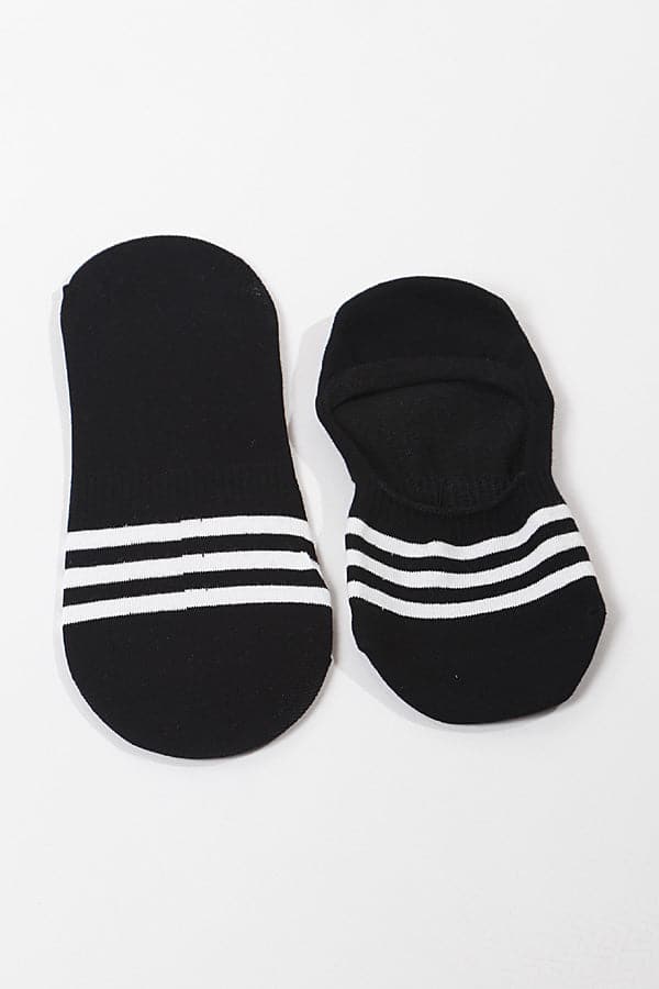 Pack of 6 Stylish 350 Black Striped No Show Socks