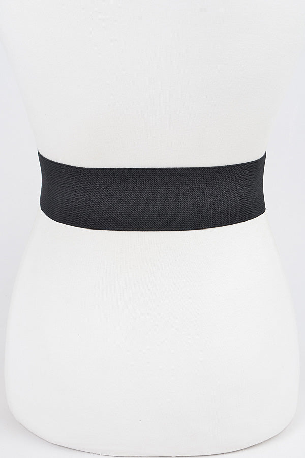 Pack of 6 Cobalt 9648 Rhinestone Bow Buckle Stretch Belts