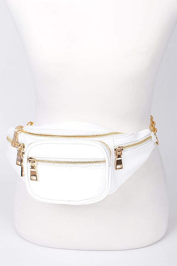 Set of 3 Stylish White 0896 Fanny Packs