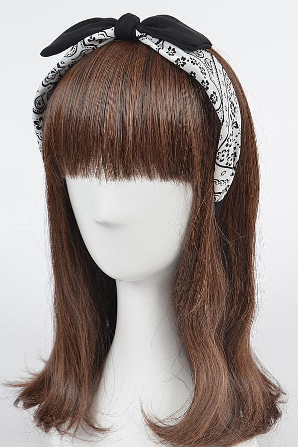 Pack of 6 White 1048 Bandana Print Headbands