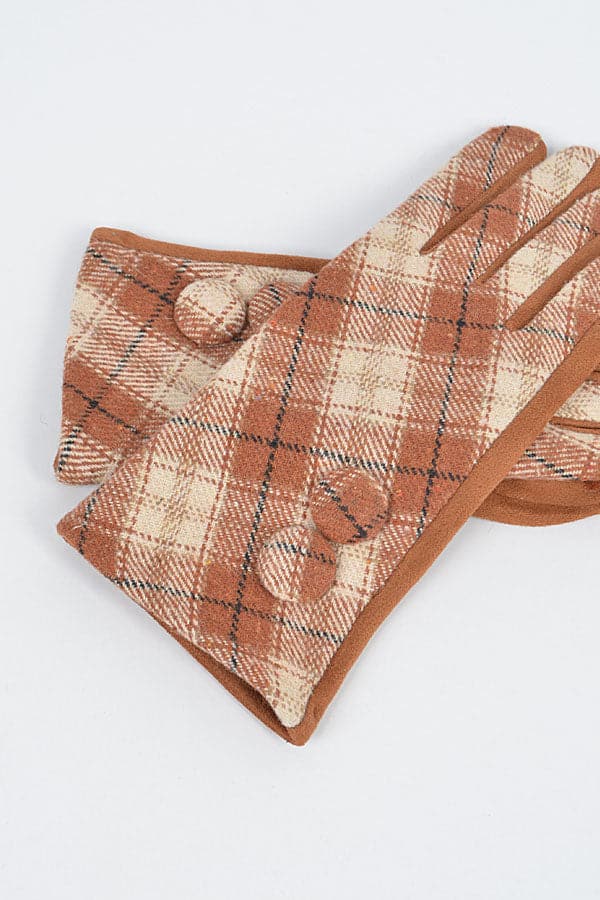 Set of 6 Stylish Black 1448 Plaid Pattern Gloves
